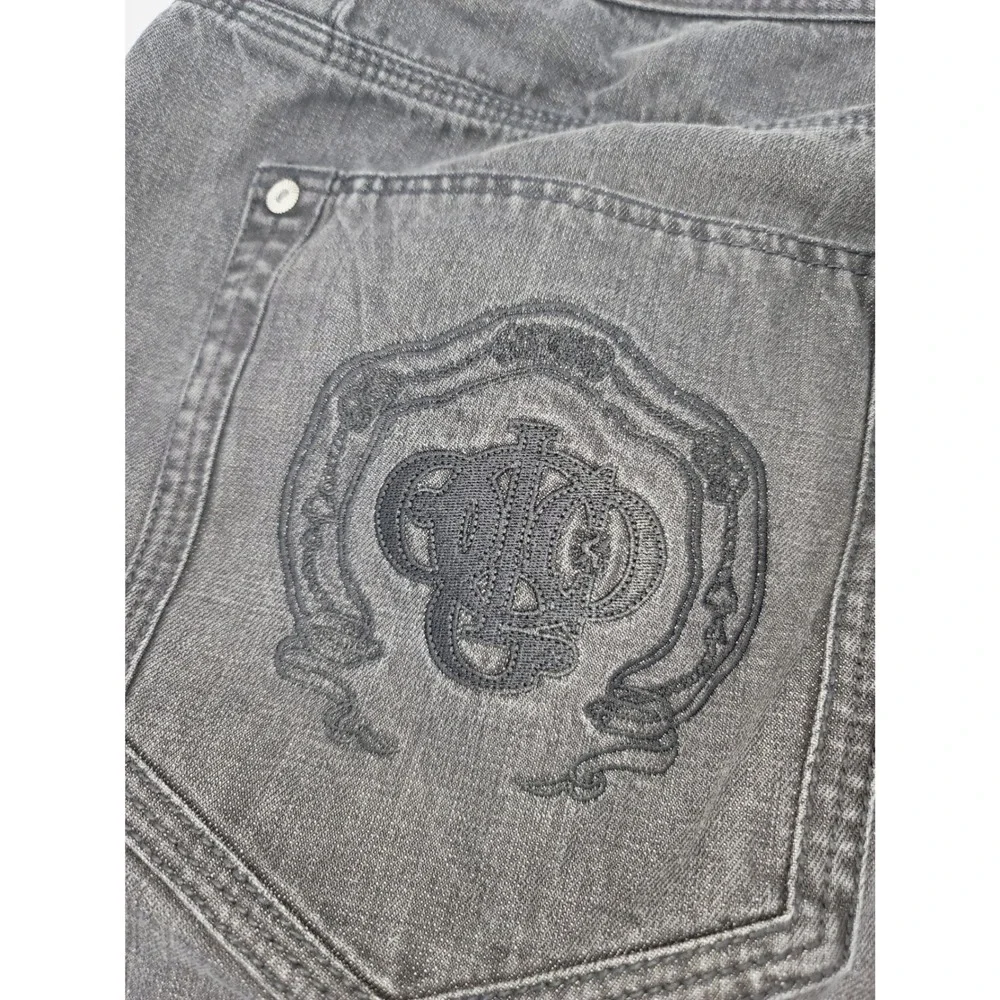 Coogi Jeans Men 46x36 Black Embroidered Logo Denim Streetwear Hip Hop Baggy‎
